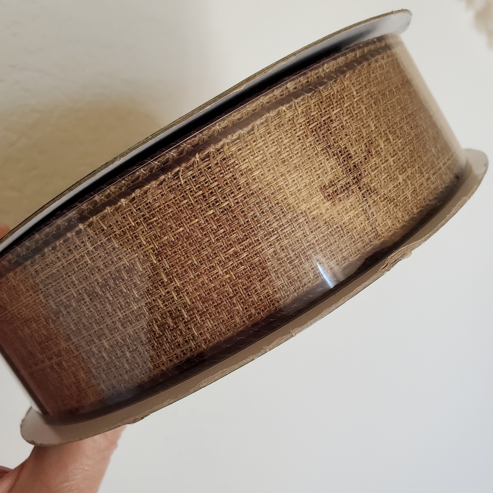Kirkland New Spool Ribbon Tan Brown Wired Ribbon, 50 Yard Spool Premium Costco